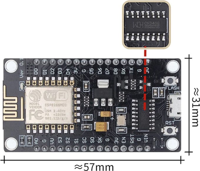 OTRONIC® NodeMCU ESP8266 V3 4MB Development Board WiFi