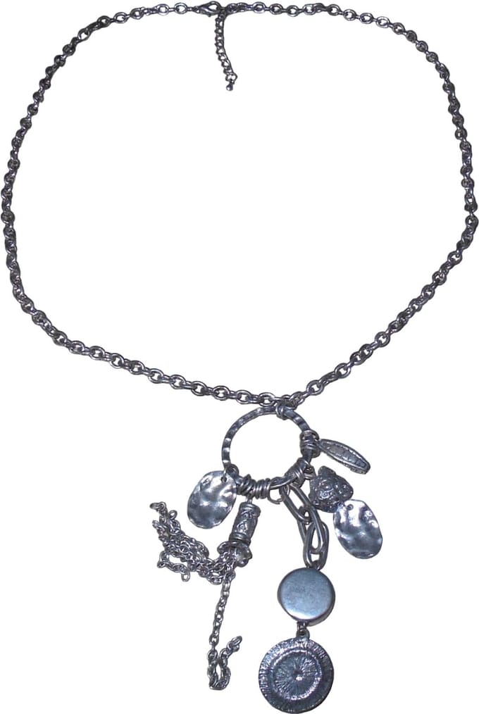Ketting zilver met gevarieerde hanger