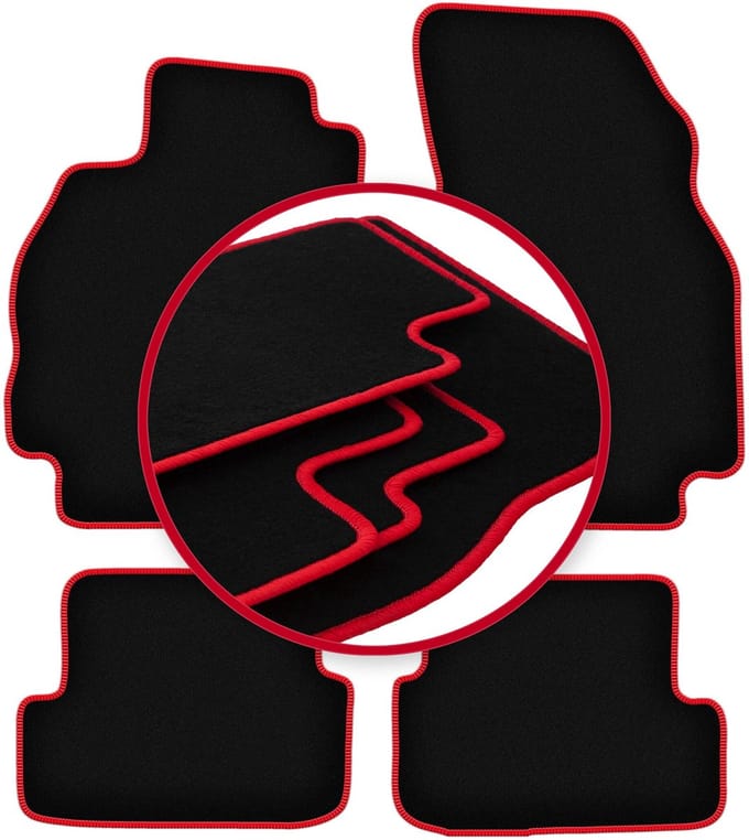 CARLUX-RED automatten voor: Renault Megane II hatchback (2002-2008)