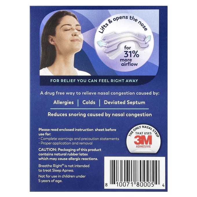 Neusstrips, Groot, 30 Transparante Strips blue