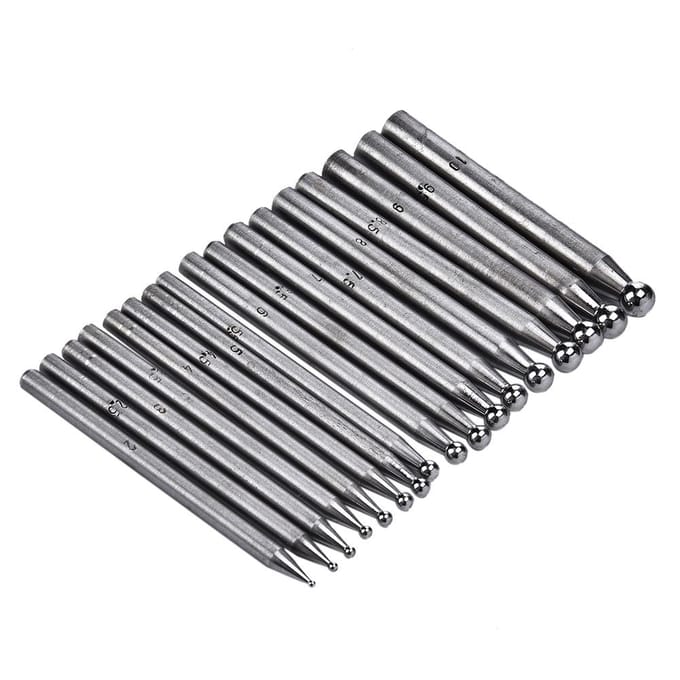 17 STKS Dapping Ponsen Sieraden Goudsmeden Fabricage Doming Gereedschap Dapping Blok Pons black