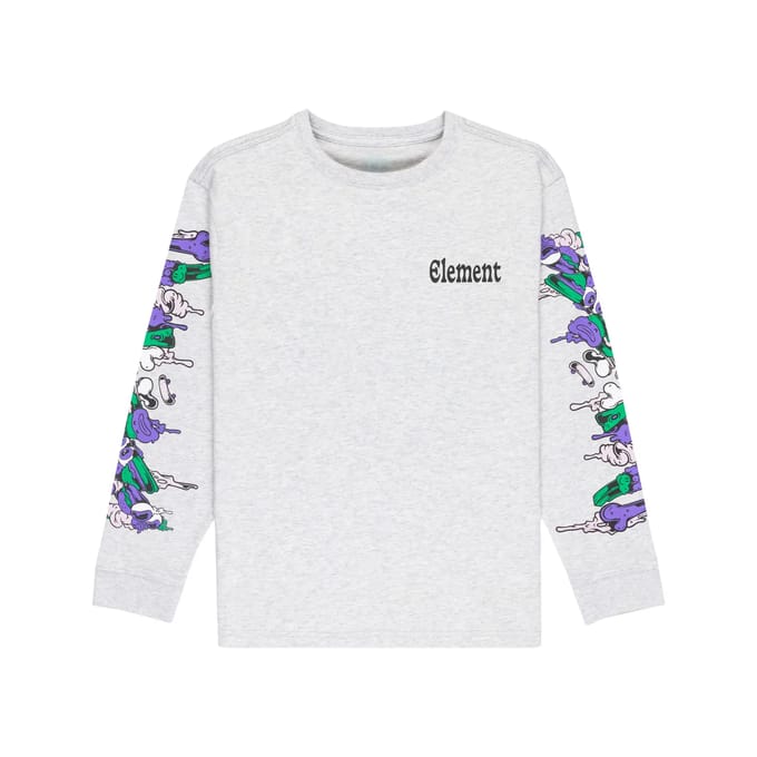 Element Rolling Dead T-shirt Met Lange Mouwen Grijs 14 Years Jongen