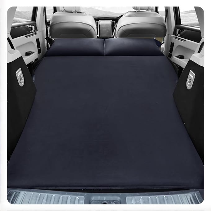 Auto Matras - Luchtbed Auto - Reizen - Zelfopblaasbaar - 15 cm dik - Zwart