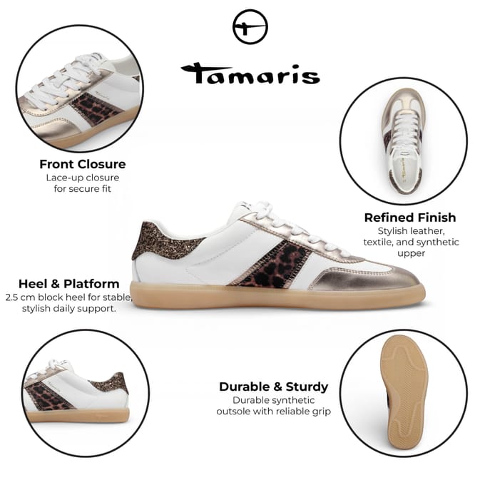 Tamaris Leopard - maat 39 - Sneakers wit Synthetisch - Dames