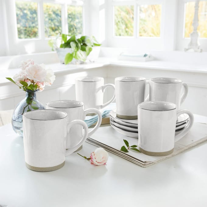 LOBERON Mok set van 6 Biarré wit