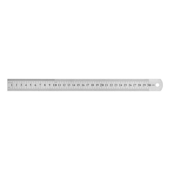 Règle de 30 cm, longueur mesurable de 30 cm, échelle claire, règle précise en acier inoxydable avec 2 white