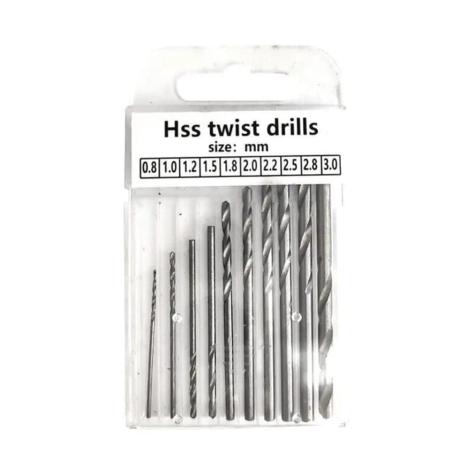 Perceuse hélicoïdale manuelle semi-automatique étendue bleue de 0.5 à 3mm, outil de perçage de circuits imprimés en plastique ambre, ensemble de forets hélicoïdaux