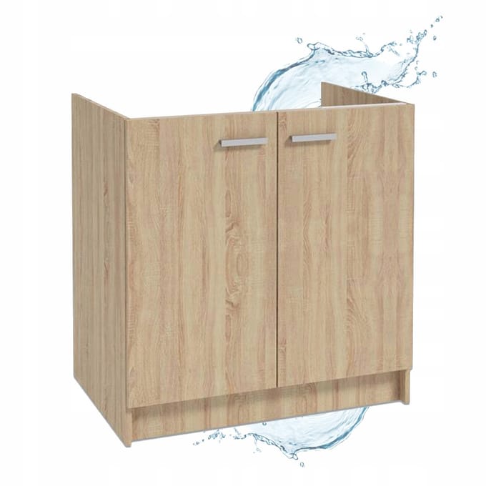STAMAR - Keukenonderkast 80 cm voor spoelbak - sonoma eiken - 49 cm diep