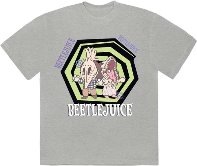 Beetlejuice - Spiral Heren T-shirt - S - Grijs