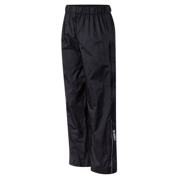 Pro-X Elements - Regenbroek met doorlopende ritssluiting voor kinderen - Säntis - Zwart - maat 164cm