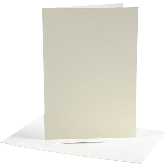 Kaarten & Enveloppen, afmeting kaart 10,5x15 cm, afmeting envelop 11,5x16,5 cm, off-white, 10sets