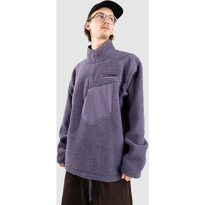 adidas Terrex XPL Pile Snap Half-Zip Fleece Trui grijs