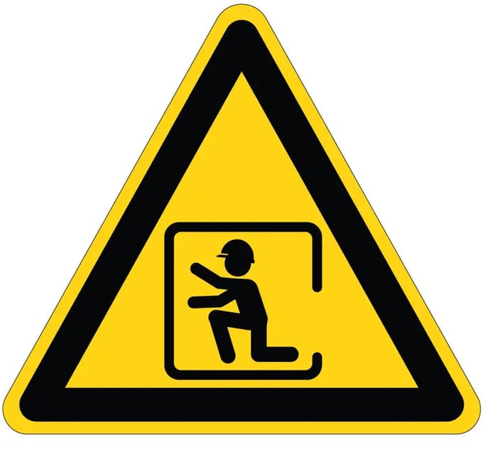 Besloten ruimte waarschuwingssticker | 30 cm