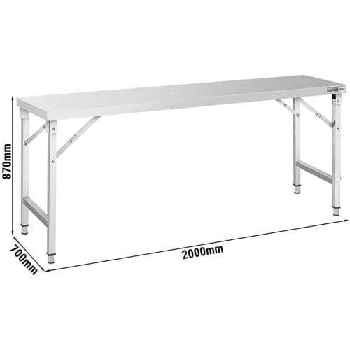 GGM Gastro Edelstahl Arbeitstisch - klappbar - 2000x700mm