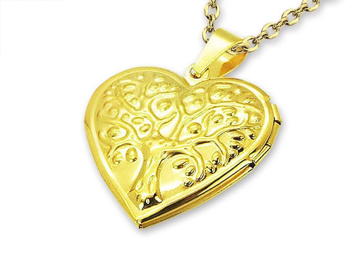 Montebello Ketting Arinda Gold - 316L Staal - Hart - Medaillon - ∅30mm - 45cm