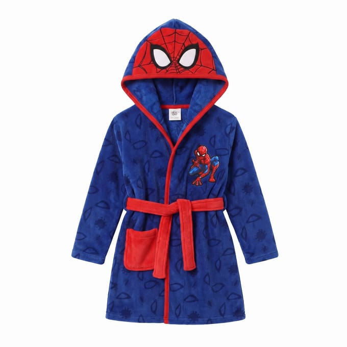Spiderman Badjas - Maat 134/140 - Polyester - Blauw - Badjas kind
