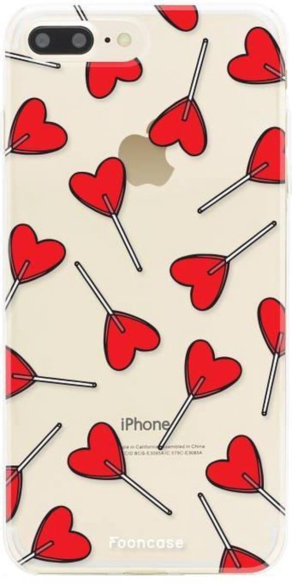 Fooncase Hoesje Geschikt voor iPhone 8 Plus - Shockproof Case - Back Cover / Soft Case - Love Pop