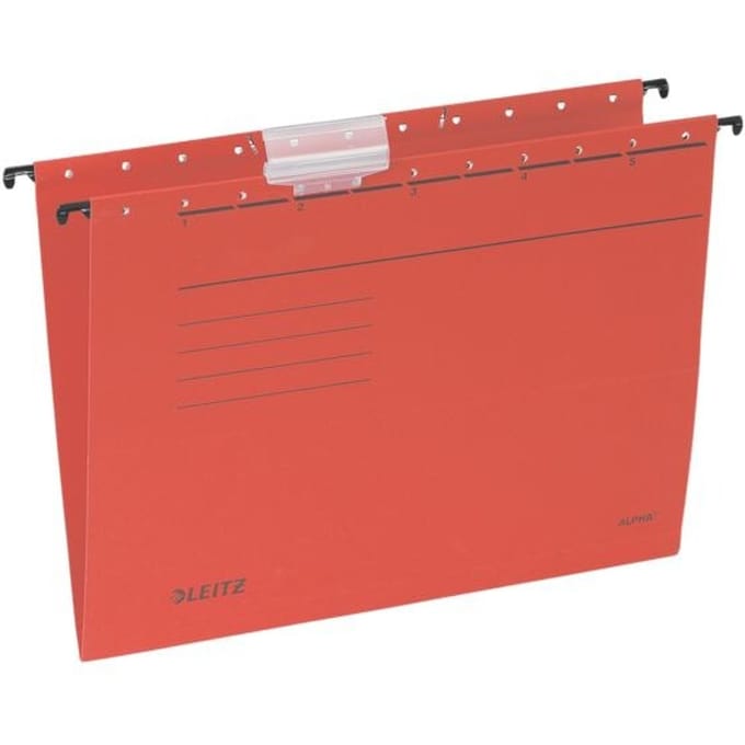 LEITZ ALPHA Hängemappe, A4, seitlich offen, rot - für den Markt: D / L / A / CH - 25 Stück (1985-00-25)