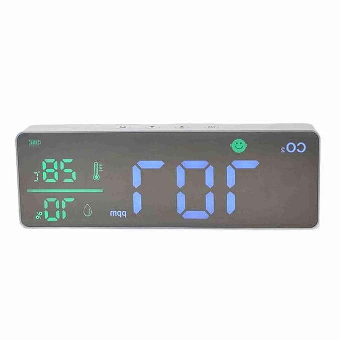 CO2 Monitor - Luchtkwaliteit Meter - Binnenklimaat Bewaken - App Koppeling Data - 400-5000 ppm - Wit