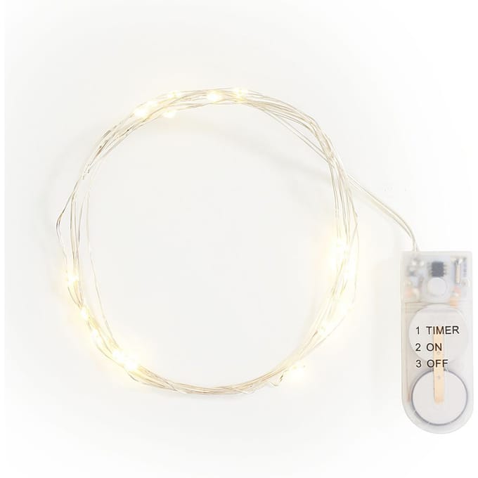 VBS Micro LED snoer lampjes, met timer, 20 LED's