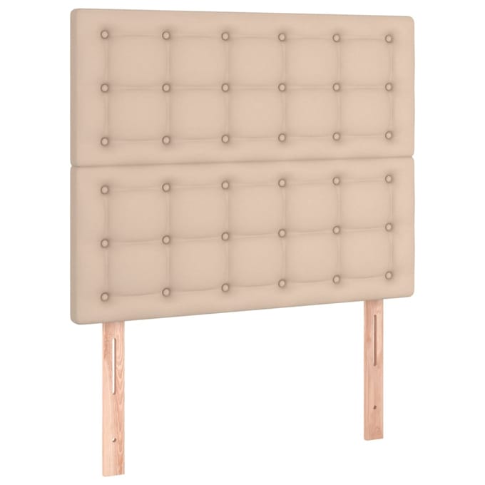 vidaXL - Hoofdbord - cappuccino - 80x5x118/128 - cm - Kunstleer