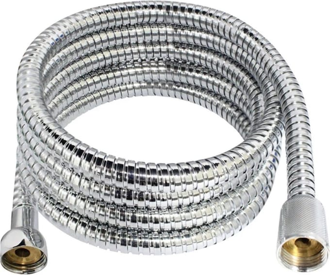 Doucheslang 300 cm - RVS - Zilver - Chroom - Draaiaansluiting - Extra Lang - Douche Slang - IXEN