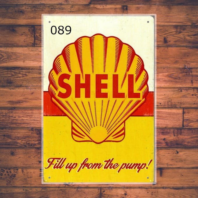 Wandbordje Shell Logo Oldskool