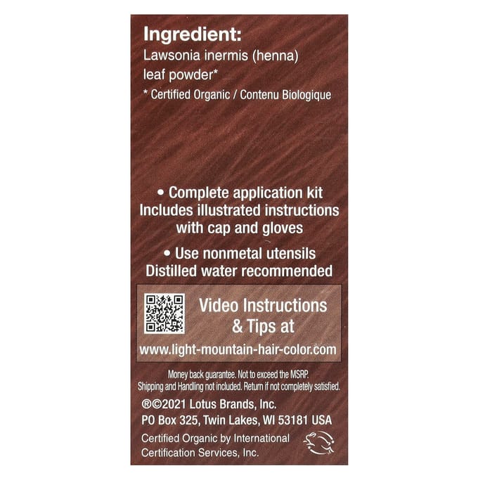 Natuurlijke Haarkleur & Conditioner, Rood, 113G(4 Oz) brown