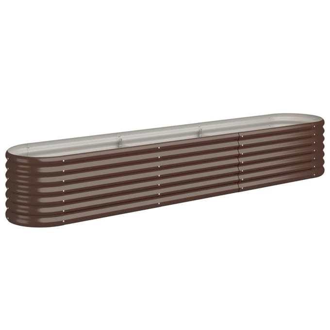 vidaXL - Plantenbak - 224x40x36 - cm - gegalvaniseerd - staal - bruin