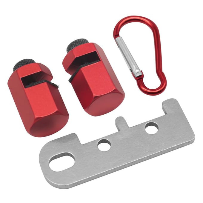 Vierkante hulpklem Karabijnhaak Trapmeter Frame Vierkante cliphouder Aluminiumlegering Vierkant rood