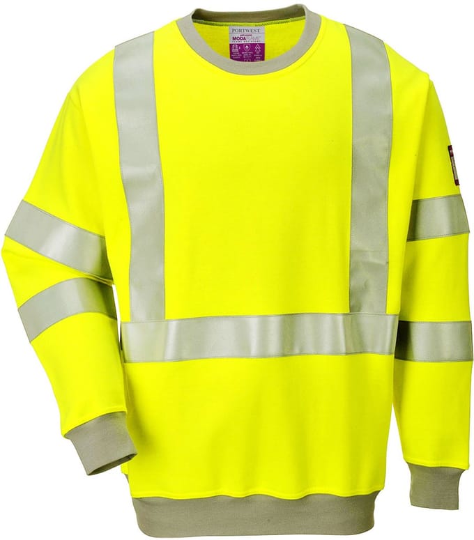 Portwest FR Modaflame Anti-statisch Hi-Vis Sweatshirt FR72 - Geel - L