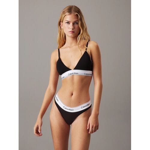 Calvin Klein dames Modern Cotton lightly lined triangle bra - triangel BH - zwart