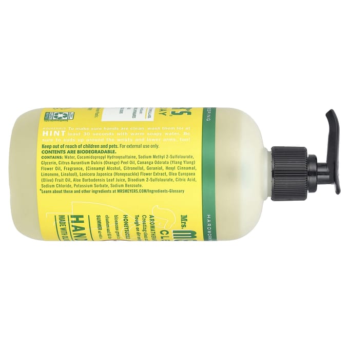 Mrs. Meyers Clean Day, Hand Soap, Honeysuckle, 12.5 fl oz (370 ml) yellow
