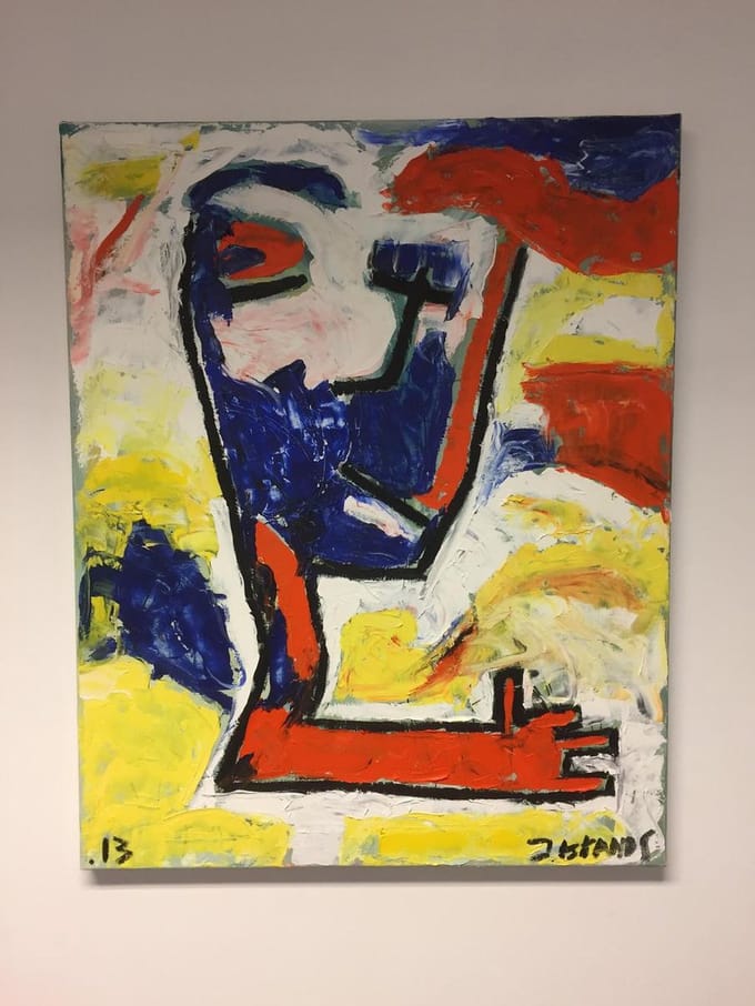 Olieverf op doek abstract door Jim Brands - It's me Again...