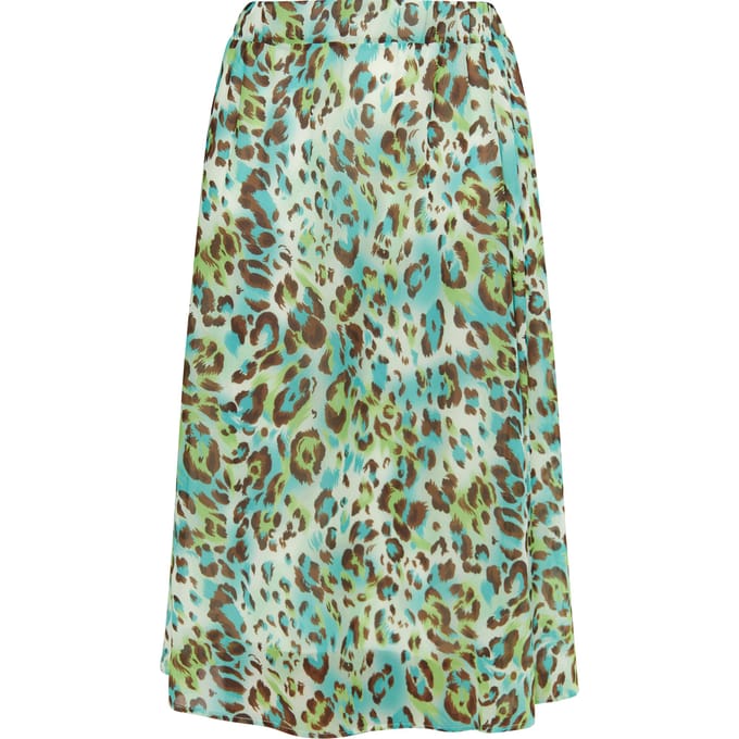 Faina Rok met luipaardprint Dames Turkoois Veelkleurig