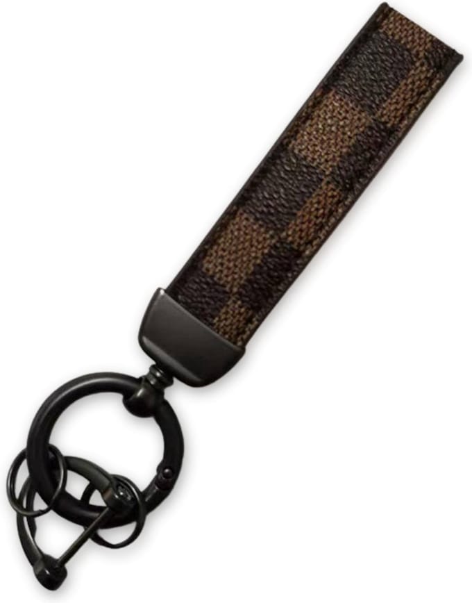 New Age Devi - Luxe Sleutelhanger - Bruin Patroon - Antraciet Hanger - Voor Dames