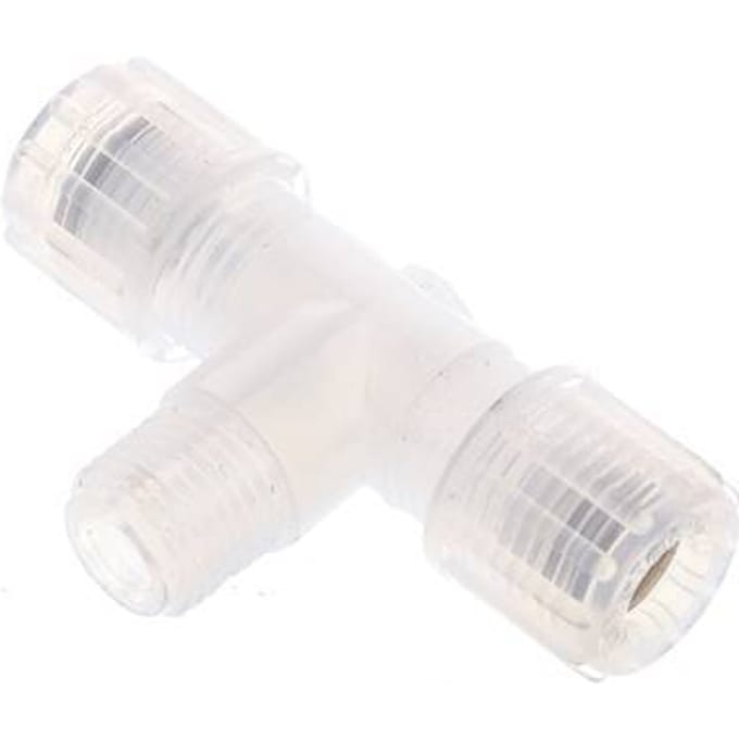 8X6Mm & G1/4'' PFA T-Vormige T-Stuk Snij Fitting Met Buitendraad 10 Bar