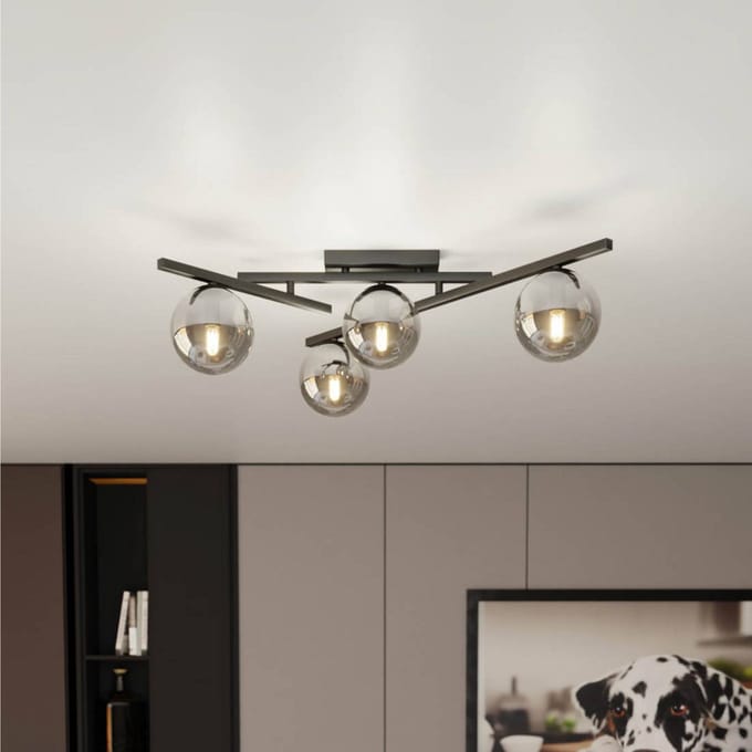 EMIBIG LIGHTING Plafondlamp Smart, zwart/grafiet, 4-lamps