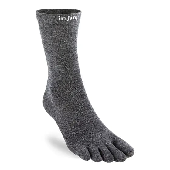 INJINJI | Liner Crew Wol Grijs (Maat - XL) | Teensokken
