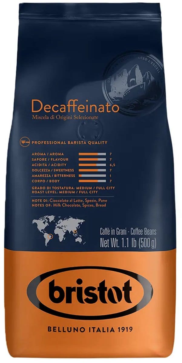 Bristot Decaffeinato koffiebonen 500 gram