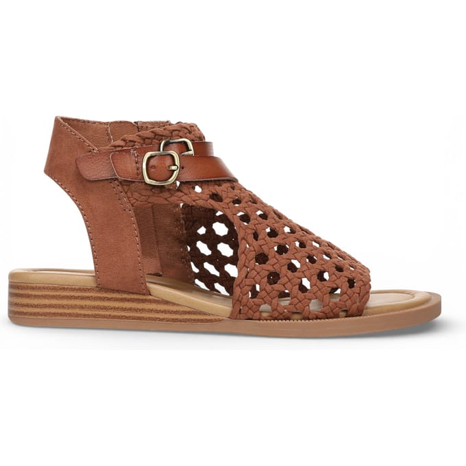 Blowfish Malibu Dames Cognac Bruine Weefsel Micro Wedge Sandals - Anuella