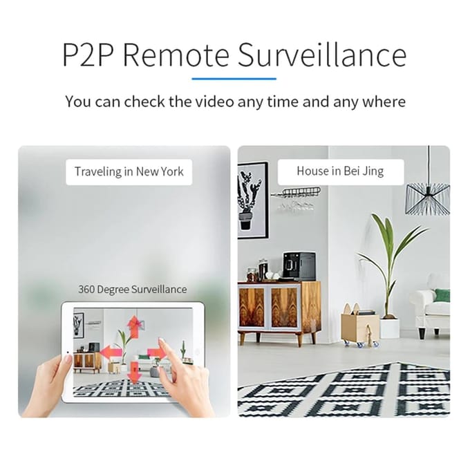 1080P HD Beveiligingscamera 3MP WiFi Camera Pan/Tilt Camera met 355 graden Bewegingsdetectie IR Nachtzicht EU Plug wit