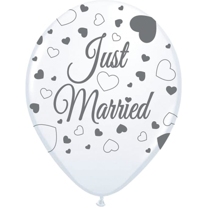 Folat - Ballonnen Just Married hartjes