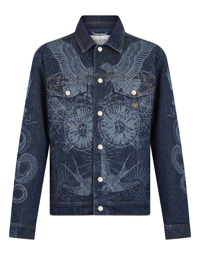 Denim Trucker Jacket Jacquard Monogram