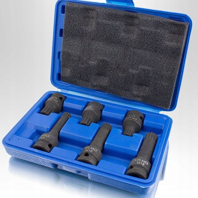 XZN Spline Slagdoppenset 1/2" M14-M18 (6 stuks)