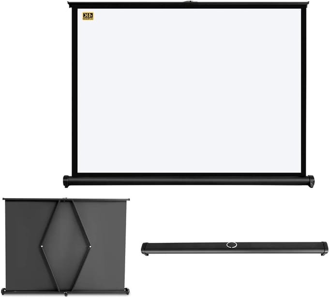 Projectiescherm - Draagbaar Scherm - Thuisbioscoop Creëren - Oogbescherming Diffuus Licht - 30-127 cm - Wit