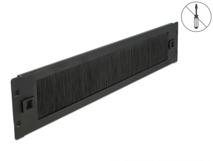 Delock 19″ Cable Management Brush Strip tool free 2U black