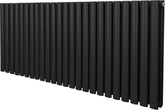 Ovale kolomradiator - zwart - 600x1440mm - 6440 btu