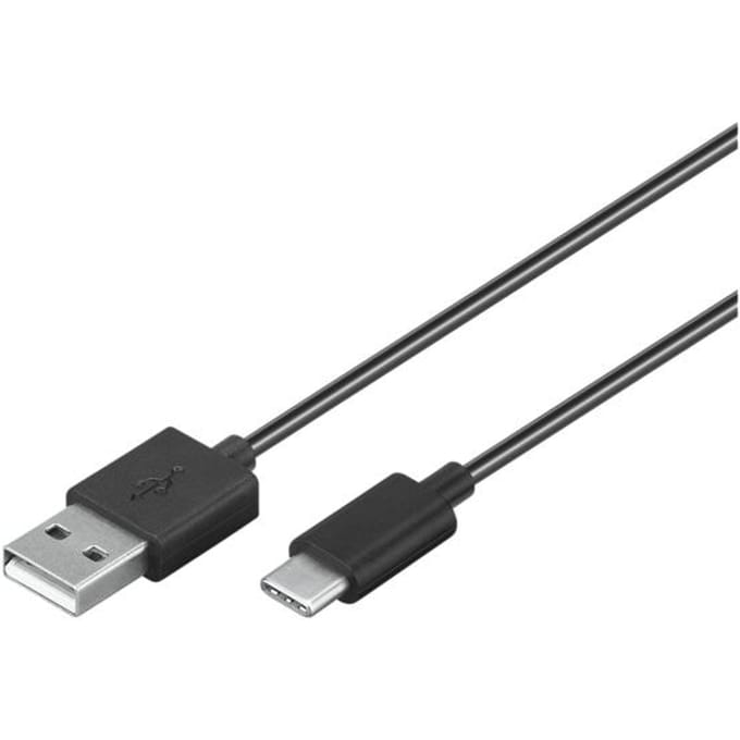 Goobay USB-C oplaad- en synchronisatiekabel (USB-A > USB-C), 15 W, 3 A, geschikt voor apparaten met een USB-C-poort, zwart - 0,5 m