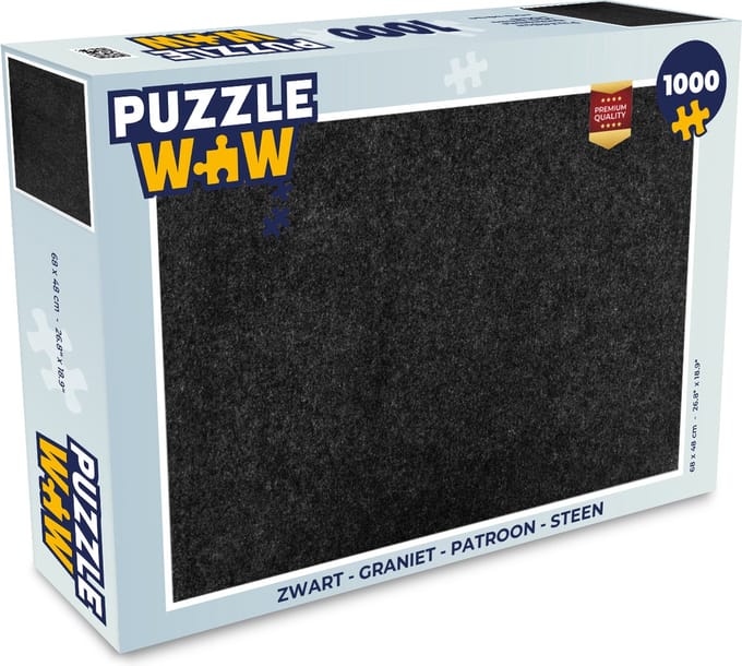 Puzzel Zwart - Graniet print - Design - Steen - Legpuzzel - Puzzel 1000 stukjes volwassenen